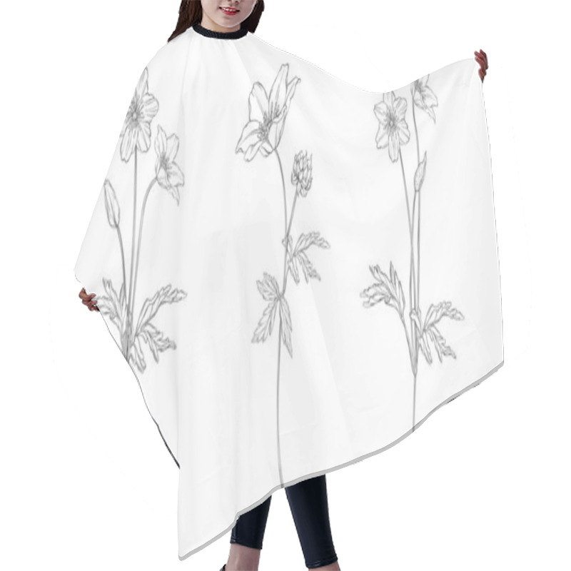 Personality  Vector Set Of Floral Floral Patterns Hair Cutting Cape