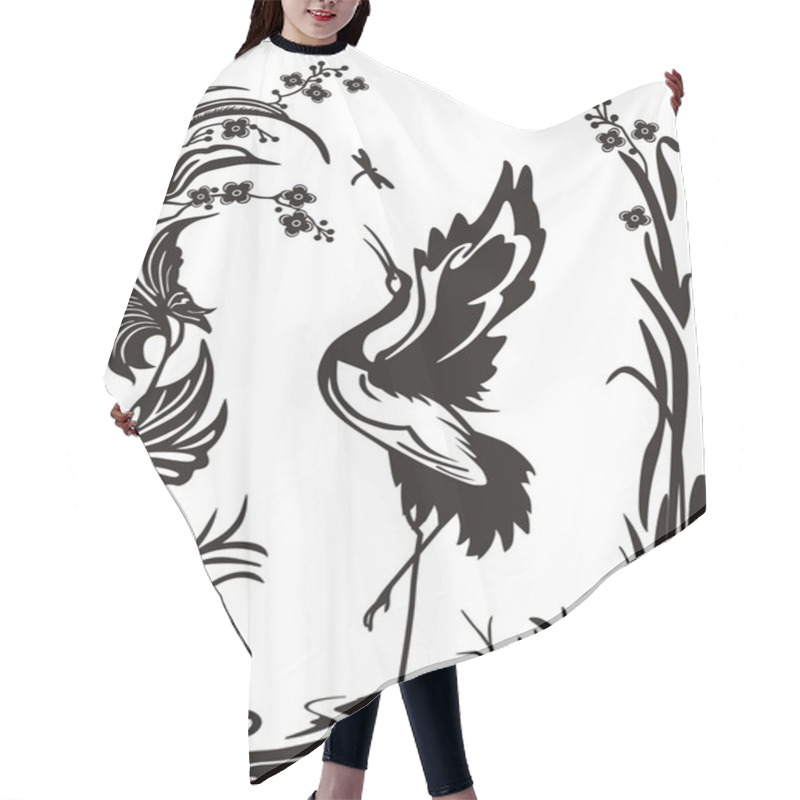 Personality  Crane On The Pond Hair Cutting Cape