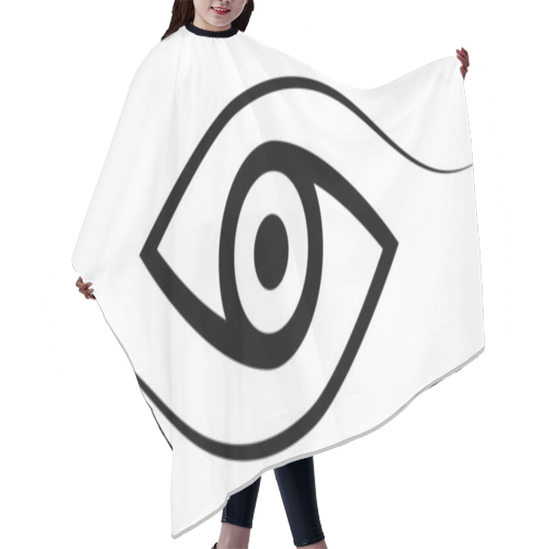 Personality  Logo Eye Calligraphic Lines, Vector Elegant Eye Symbol Insight Foresight Pride And Sense Unity Hair Cutting Cape