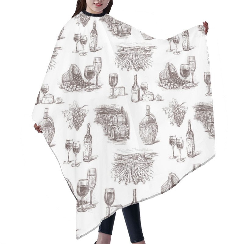 Personality  Grape Wine Pattern Hair Cutting Cape