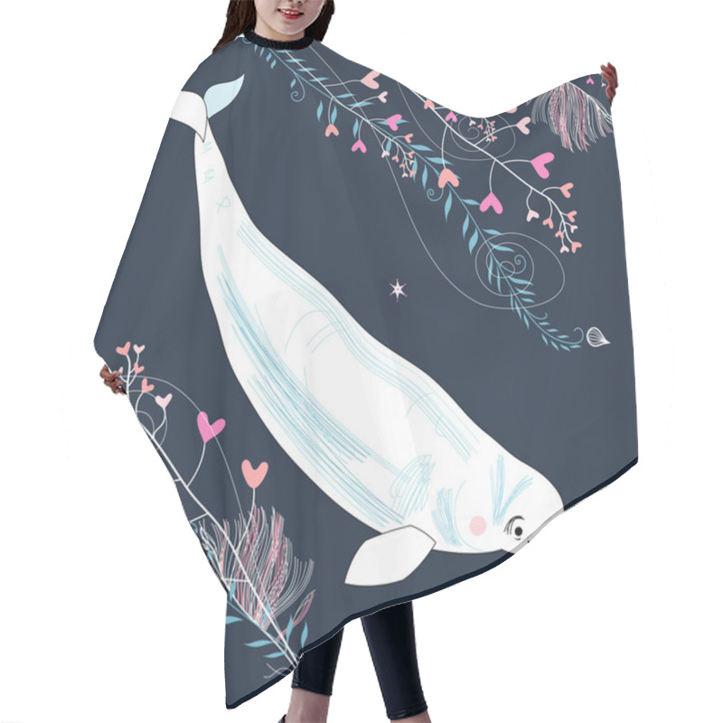 Personality  Love Whale Hair Cutting Cape