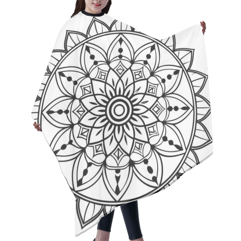 Personality  Floral Mandala Vector Art Print Ready Hair Cutting Cape