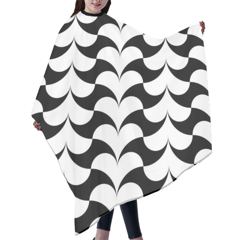 Personality  Seamless Curved Shape Pattern Hair Cutting Cape