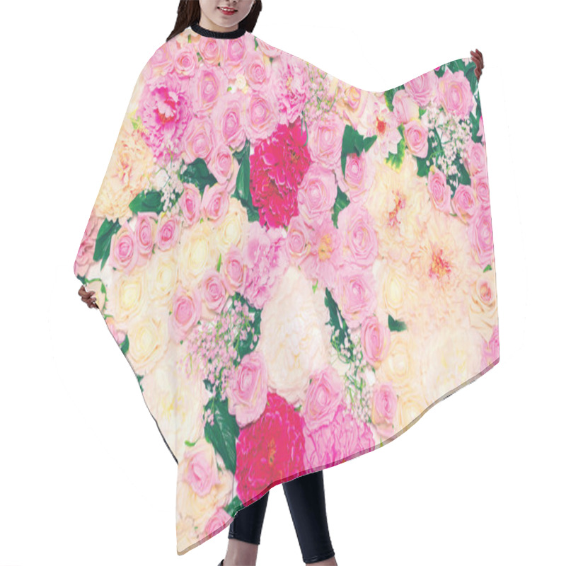 Personality  Background Of Many Flowers, Floral Decoration Wall. Gentle Paste Hair Cutting Cape