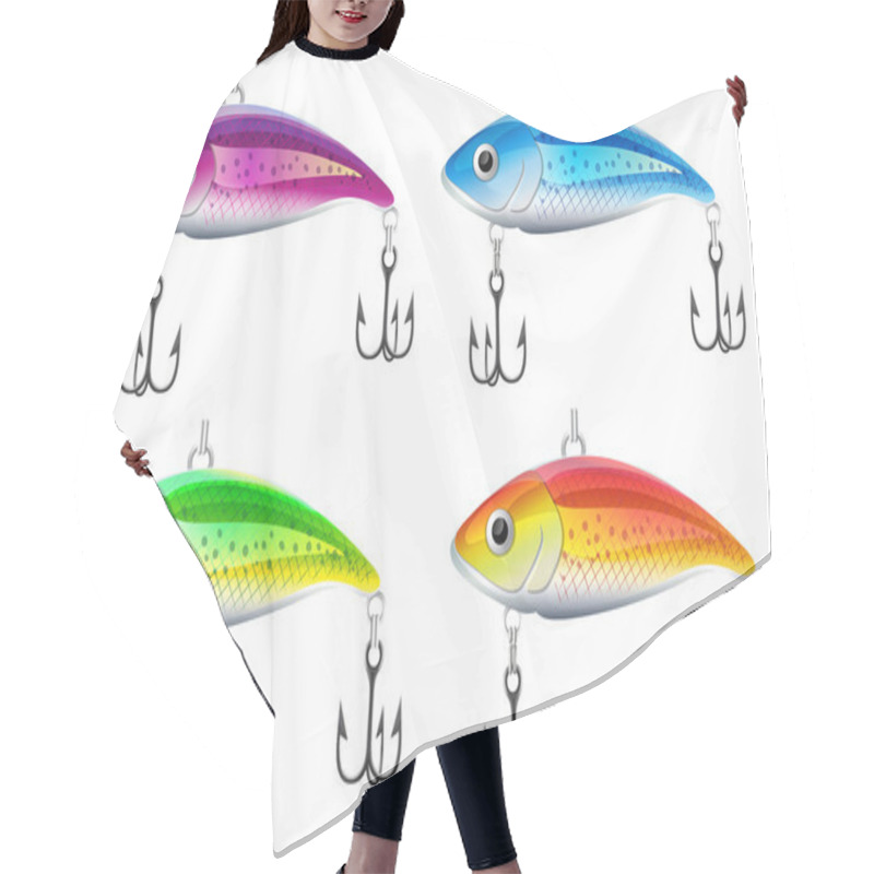 Personality  Set Of Fishing Lures Hair Cutting Cape