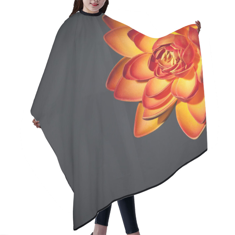 Personality  Beautiful Orange Lotus Flower Hair Cutting Cape