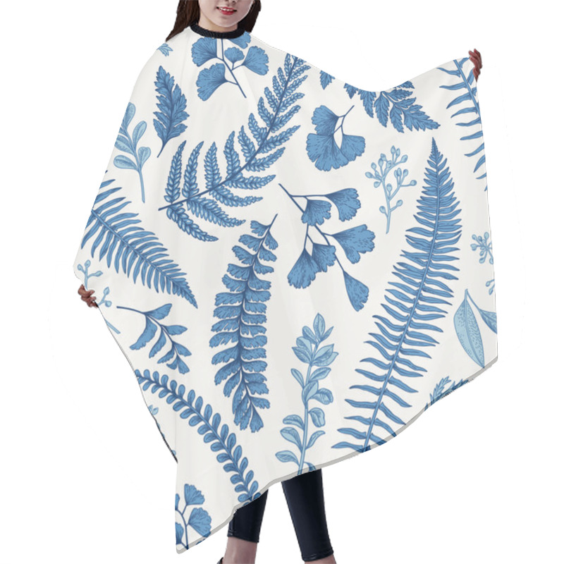 Personality  Seamless Floral Pattern With Herbs And Leaves Hair Cutting Cape