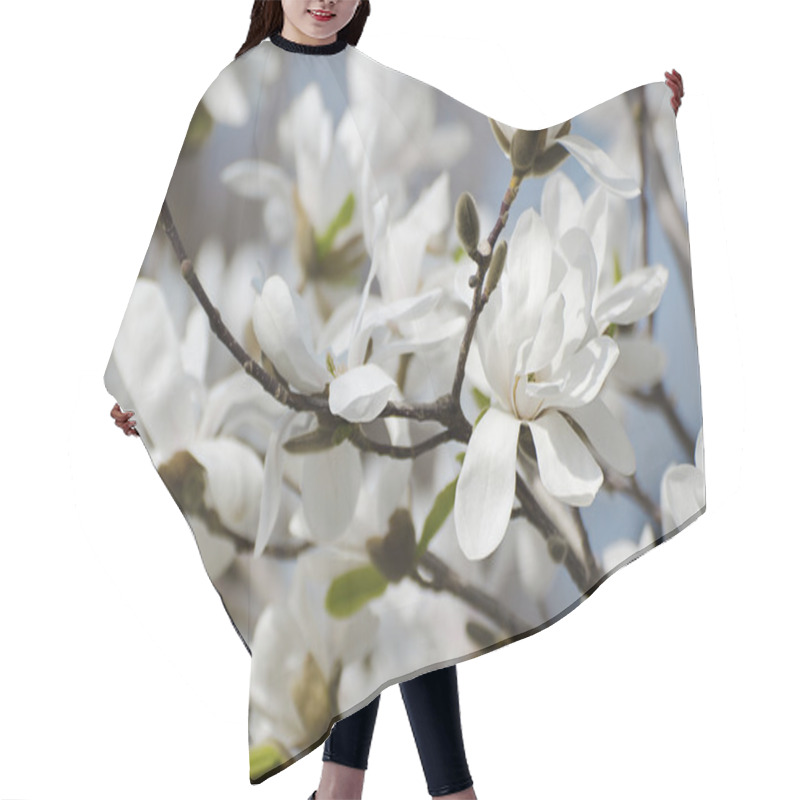 Personality  Magnolia White  Flowers Hair Cutting Cape