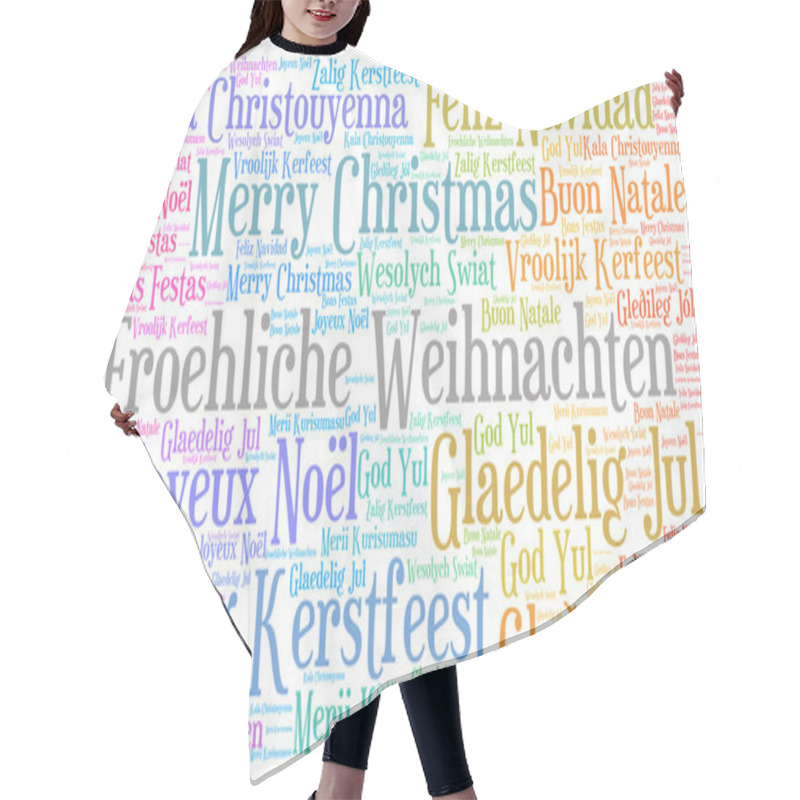 Personality  Merry Christmas In Different Languages Hair Cutting Cape