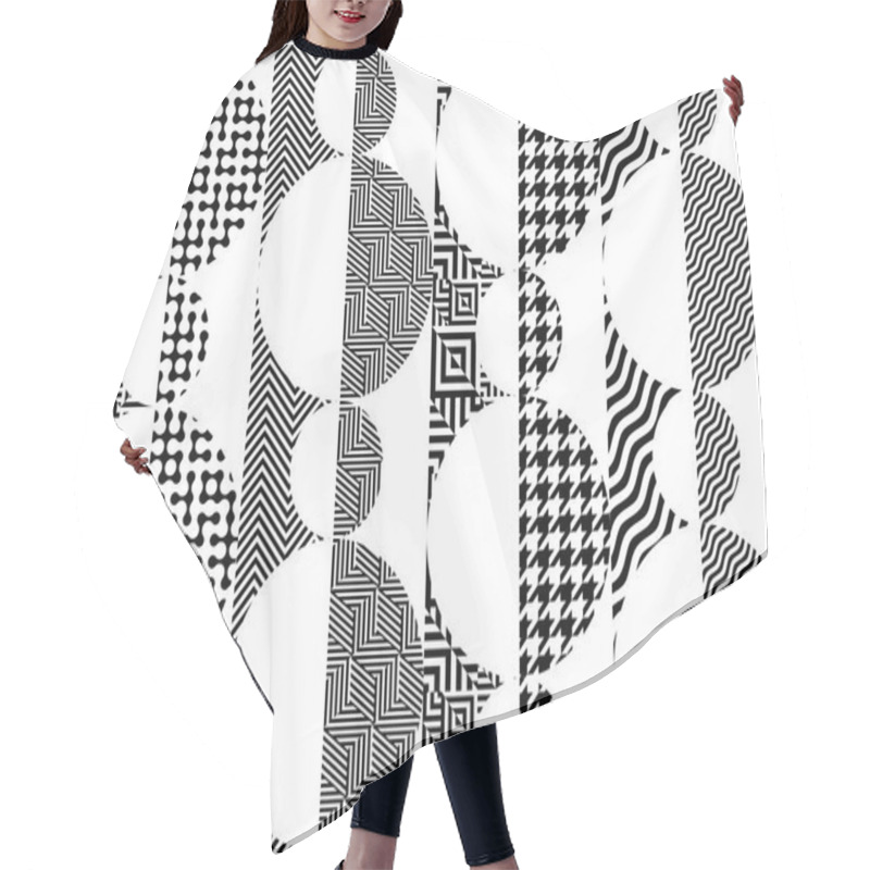 Personality  Geometric Abstract Symmetric Pattern In Pixel Art Style. Hair Cutting Cape