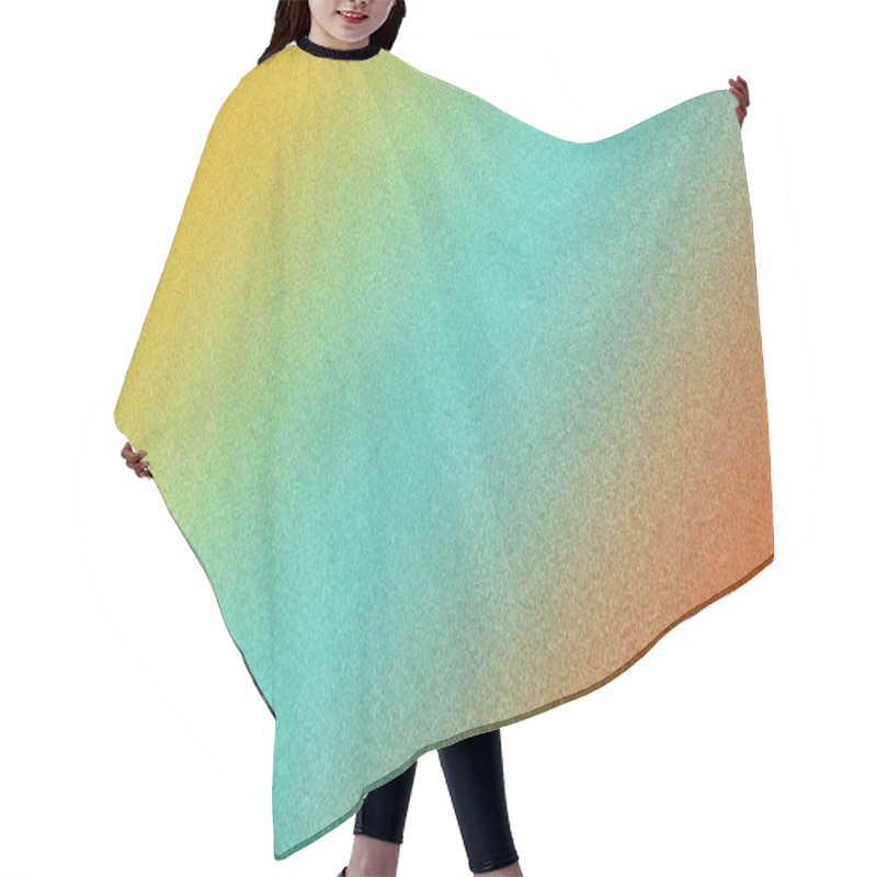 Personality  Bright Yellow, Tosca Green, And Orange Gradient Background With Gentle Noise Texture  Ideal For Graphic Design, Social Media, And Digital Art. Adds A Vibrant, Warm Aesthetic With Depth, Perfect For Bold, Creative Projects Hair Cutting Cape