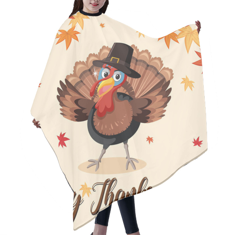 Personality  Happy Thanksgiving Turkey Template Illustration Hair Cutting Cape