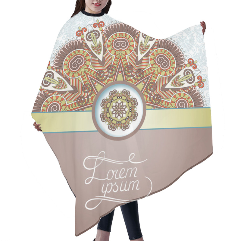 Personality  Floral Round Pattern In Ukrainian Oriental Ethnic Style For Your Hair Cutting Cape