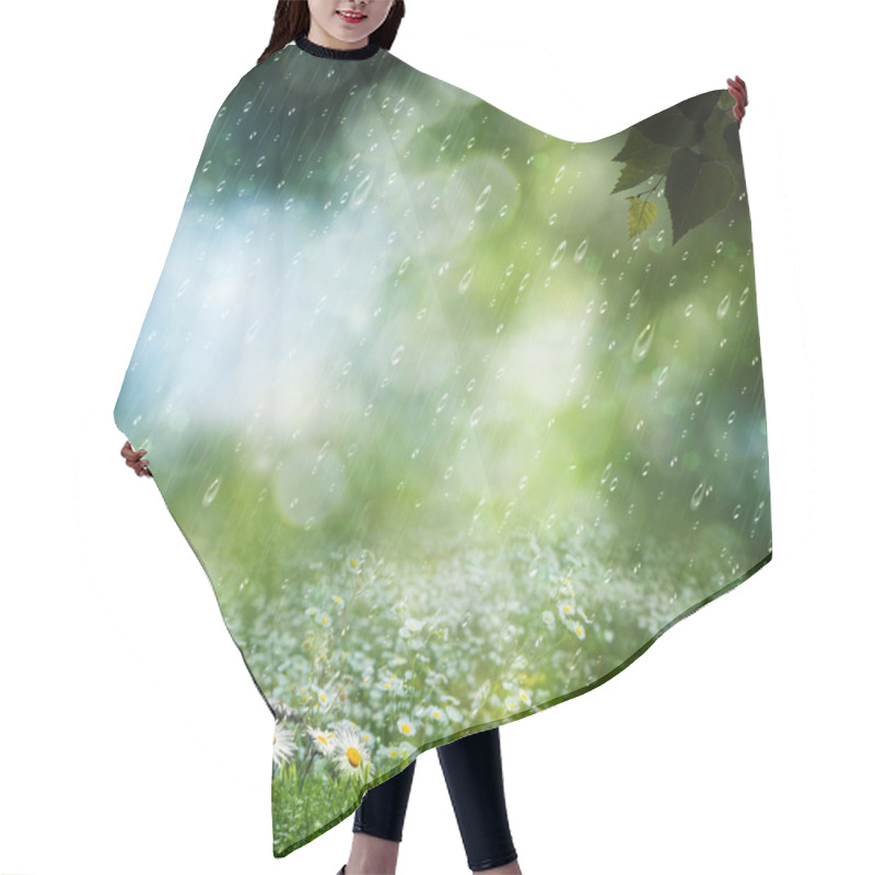 Personality  Daisy Flowers Under The Sweet Rain, Natural Backgrounds Hair Cutting Cape