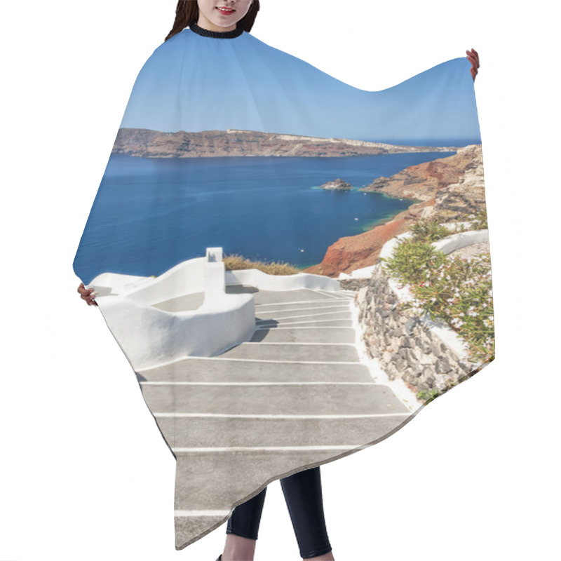 Personality  Santorini Oia Stairway Hair Cutting Cape