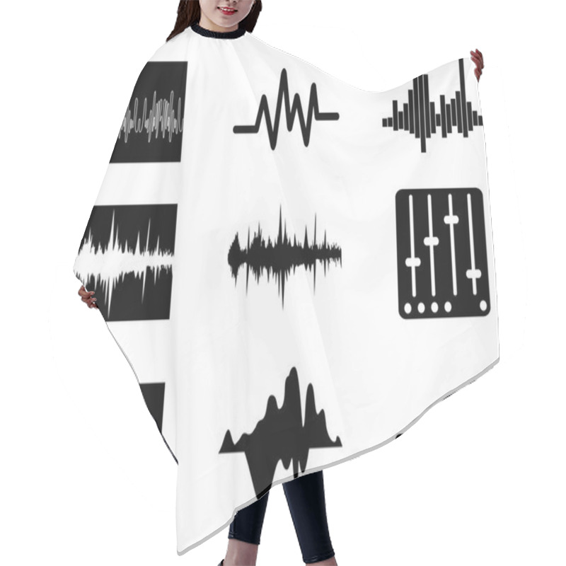 Personality  Music Soundwave Icons Set Hair Cutting Cape