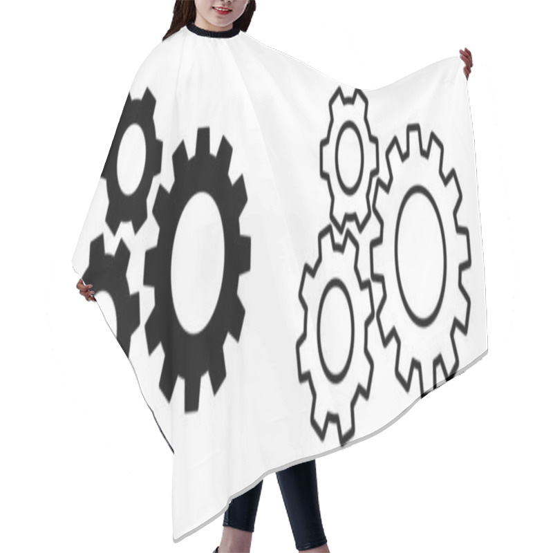 Personality  Gears On A White Background Hair Cutting Cape