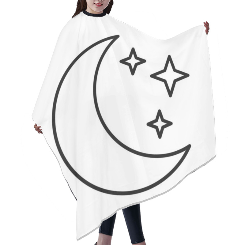 Personality  Moon And Stars Icon. Symbol Of Night. Element For Web Design. Vector Illustration.  Hair Cutting Cape