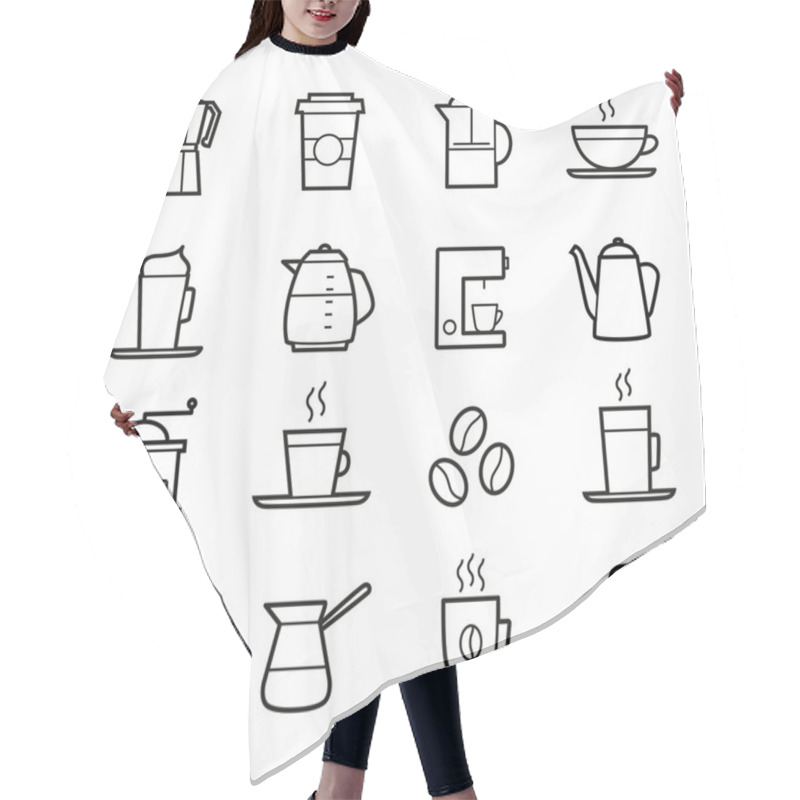 Personality  Coffee Icons - Coffee Cups, Drinks, Machines Hair Cutting Cape