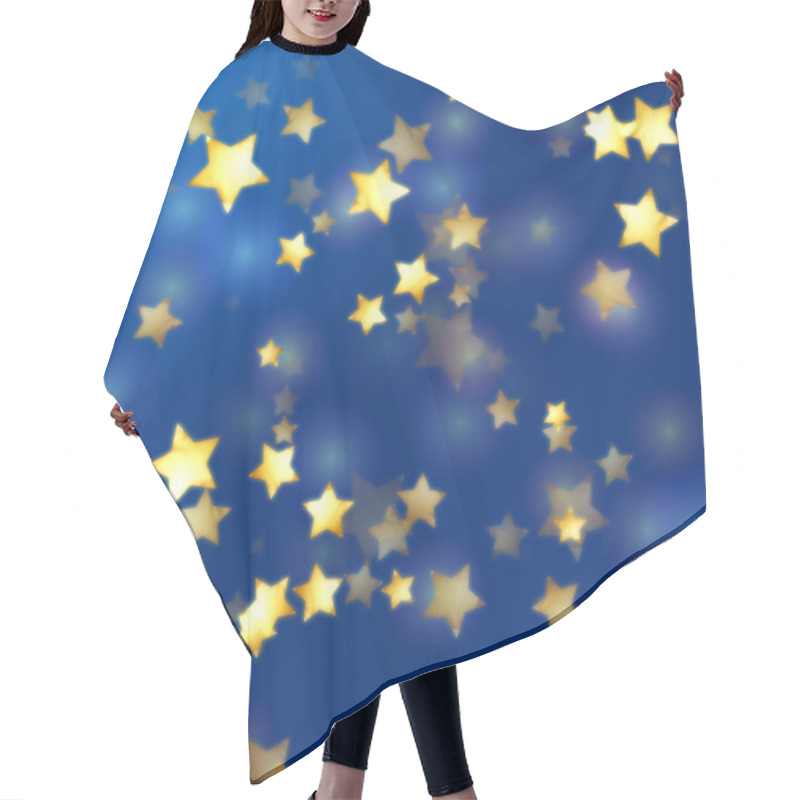 Personality  Golden Stars In Blue Hair Cutting Cape