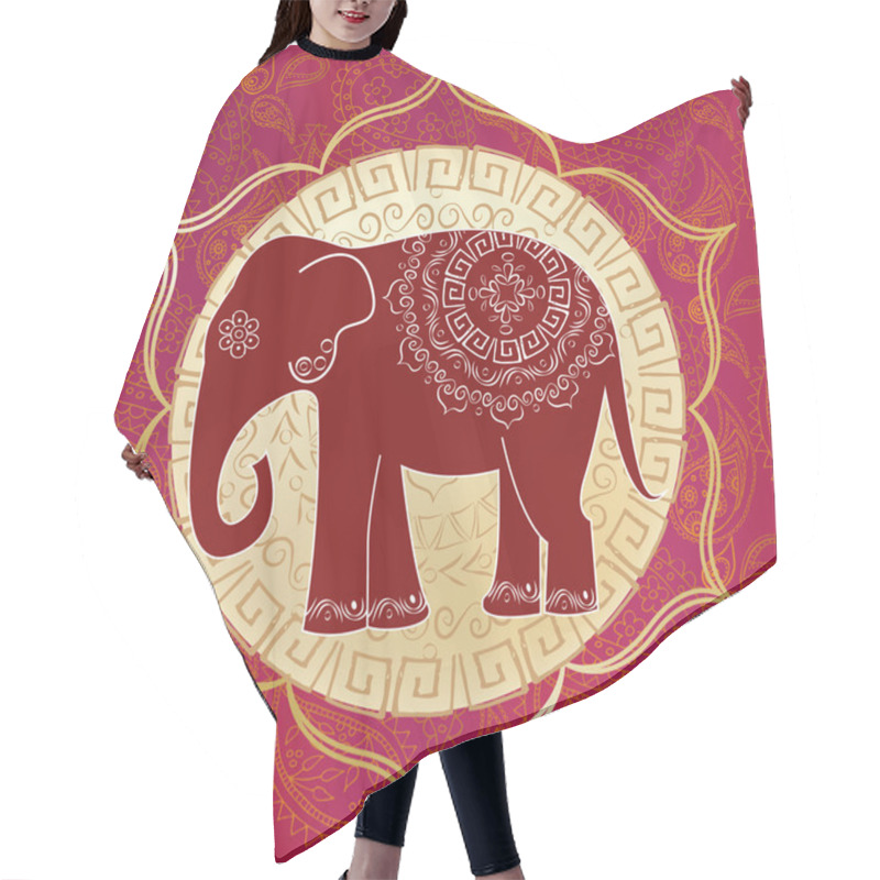 Personality  Indian Elephant With Mandalas Hair Cutting Cape