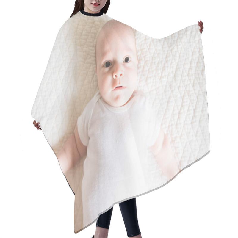 Personality  Monthly Portrait Of Baby Boy Hair Cutting Cape