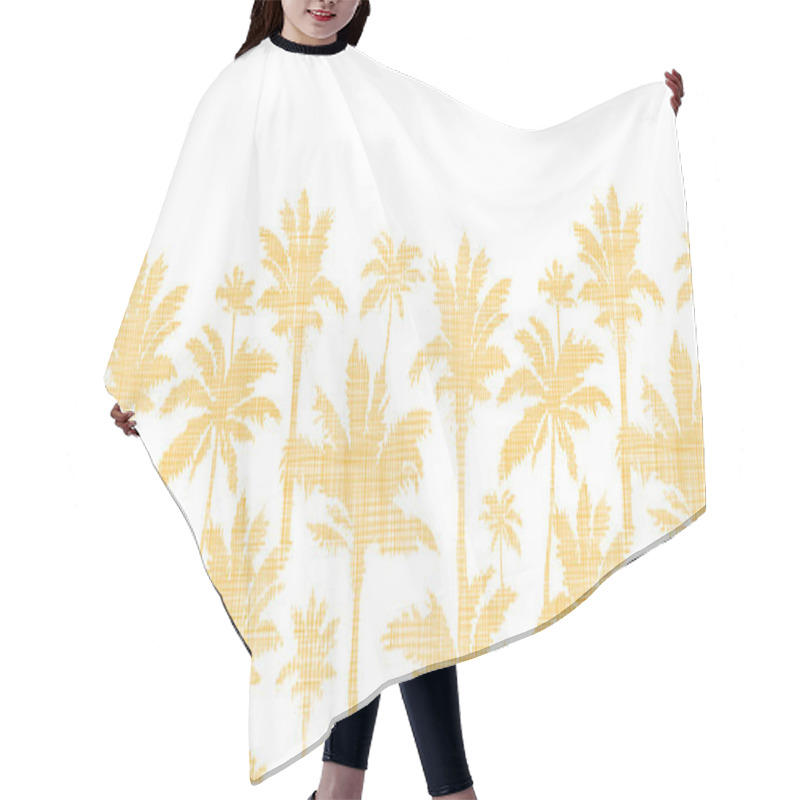 Personality  Vector Palm Trees Golden Textile Horizontal Seamless Pattern Background Hair Cutting Cape