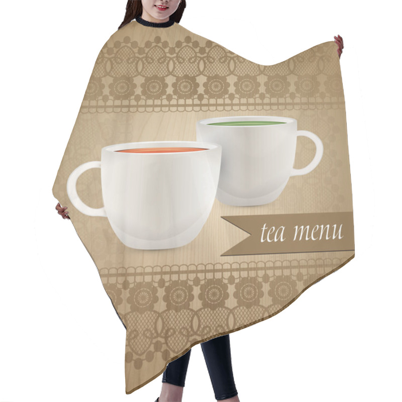 Personality  Tea Menu,  Vector Illustration  Hair Cutting Cape