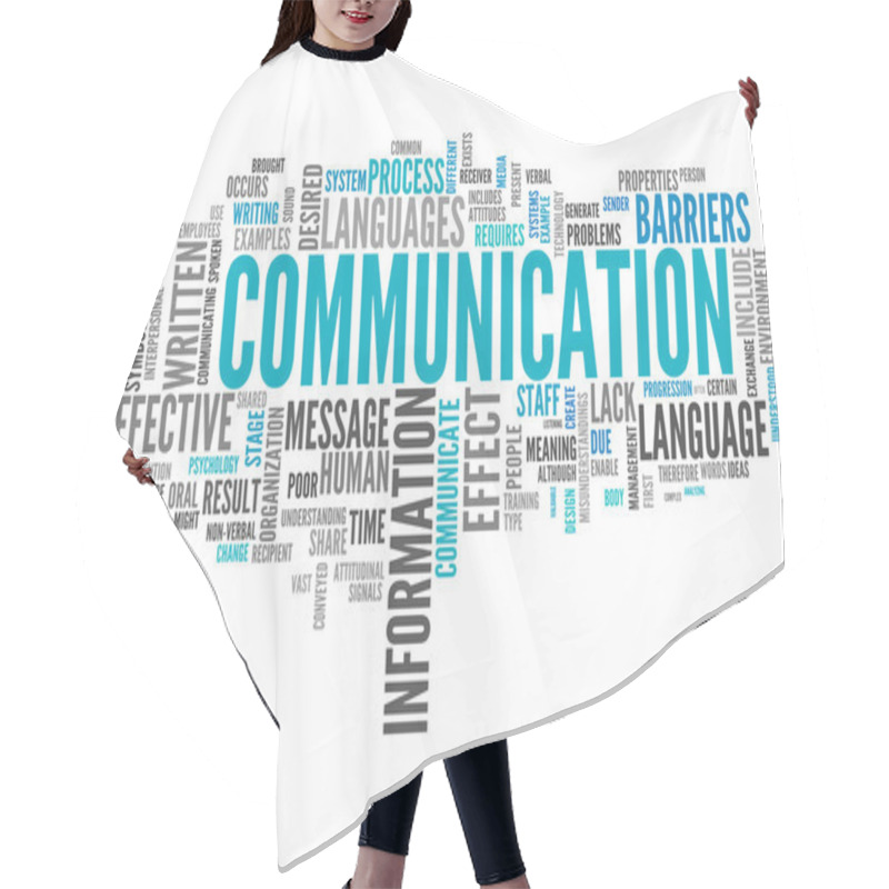 Personality  Word Cloud Communication Hair Cutting Cape