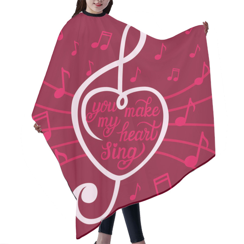 Personality  'You Make My Heart Sing' Poster Hair Cutting Cape