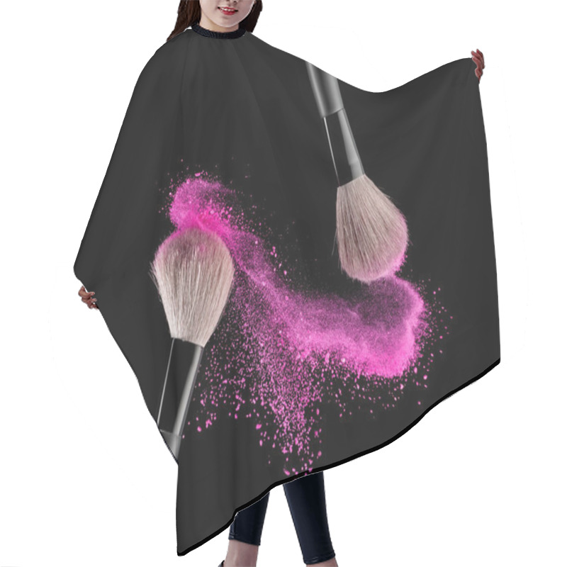 Personality  Brush With Powder Hair Cutting Cape