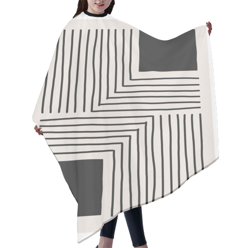 Personality  Trendy Abstract Creative Minimalist Artistic Hand Drawn Composition Hair Cutting Cape