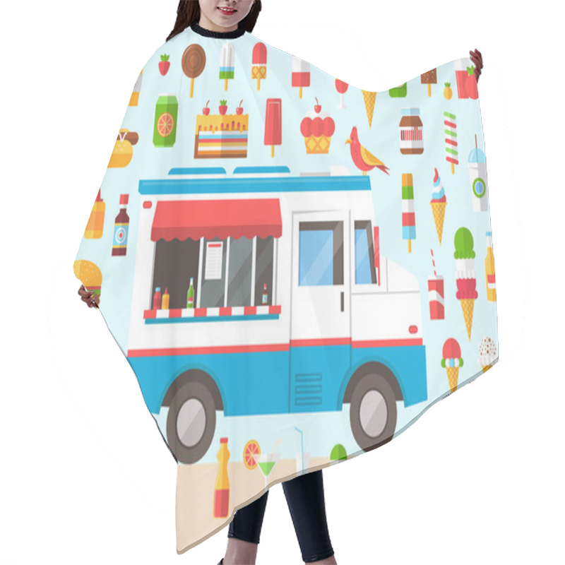 Personality  Wagon Full Of Tasty Summer Food Hair Cutting Cape