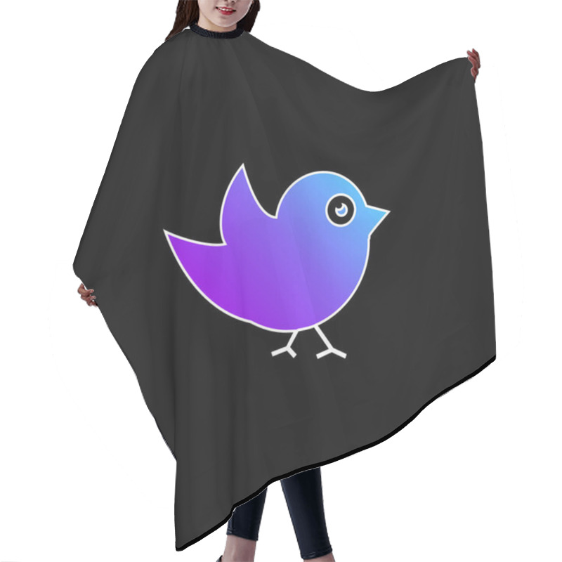 Personality  Black Bird Blue Gradient Vector Icon Hair Cutting Cape