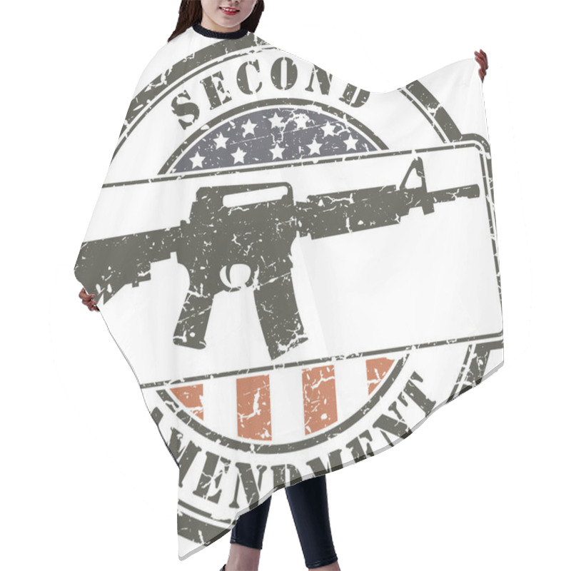 Personality  Grunge Stamp Second Amendment; Assault Rifle Ar-15  Hair Cutting Cape