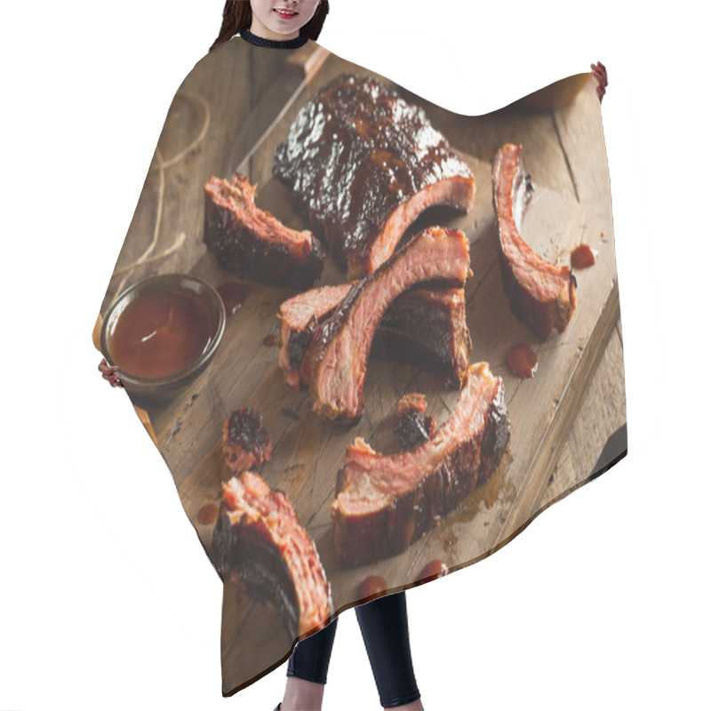 Personality  Homemade Smoked Barbecue Pork Ribs Hair Cutting Cape