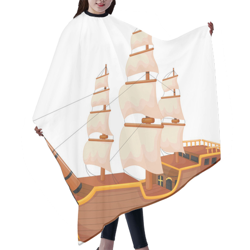 Personality  Cartoon Ship Isolated Hair Cutting Cape