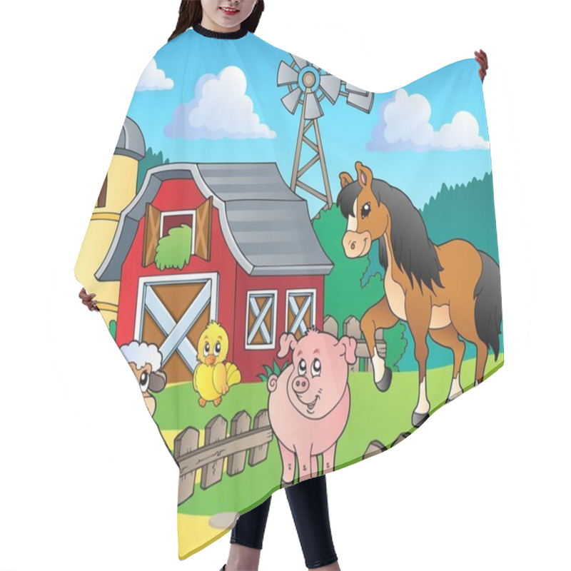 Personality  Farm Theme Image 4 Hair Cutting Cape