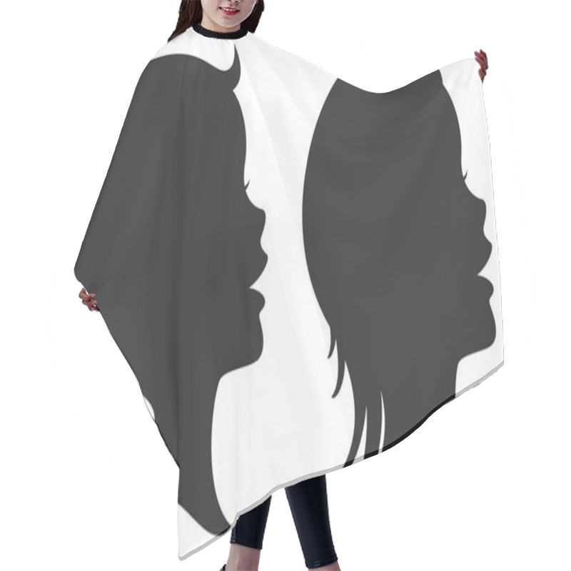 Personality  Concept Design With Kids Silhouette Hair Cutting Cape