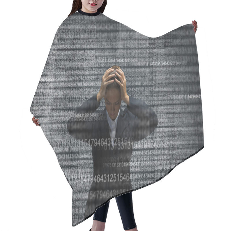 Personality  Troubled Businesswoman Hair Cutting Cape