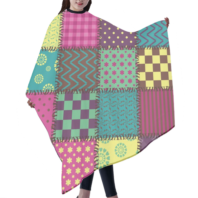 Personality  Patchwork Background Illustration Hair Cutting Cape