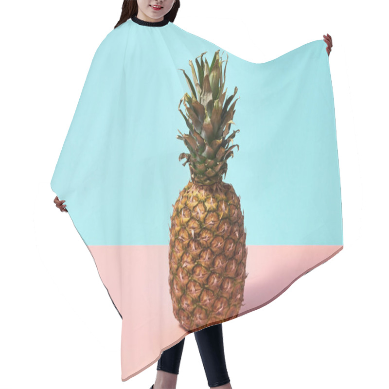 Personality  Delicious Tropical Pineapple On Blue And Pink Background  Hair Cutting Cape