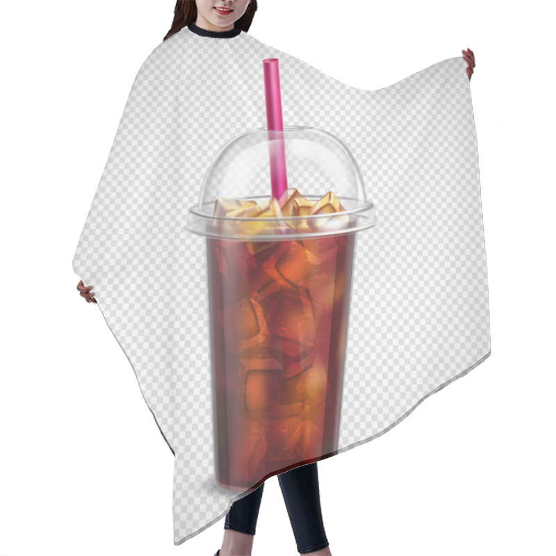 Personality  Cola With Ice Realistic Transparent Hair Cutting Cape