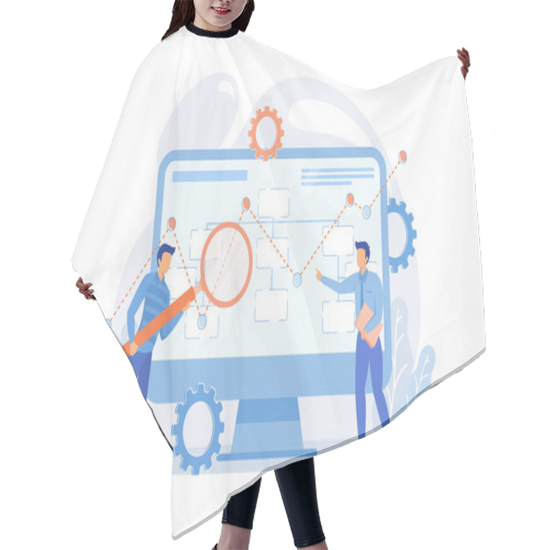 Personality  Tiny People Analyst And Data Scientist Working With Data. Data Driven Business Model, Comprehensive Data Strategies Vector Illustration Hair Cutting Cape