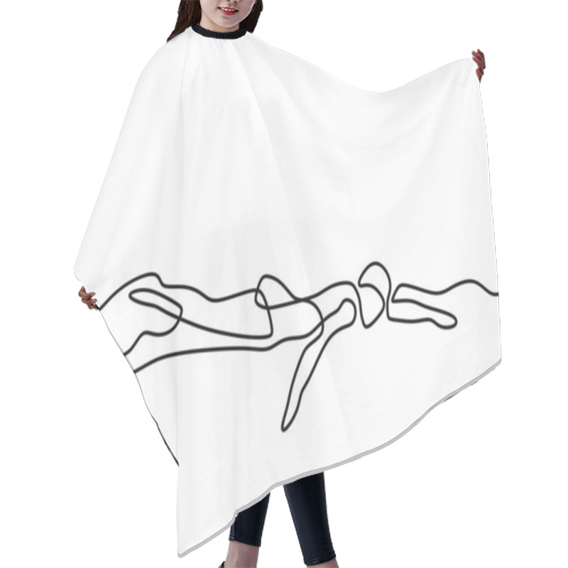 Personality  Continuous Line Drawing Of People Swimming. Water Sport, Summer Holiday Theme. Vector Illustration Minimalist Design. Hair Cutting Cape