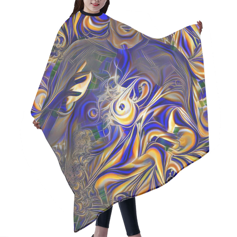 Personality  Modern Digital Abstract. 3D Rendering Hair Cutting Cape