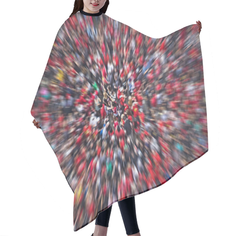 Personality  Crowd Of People Abstract Motion Blur Hair Cutting Cape