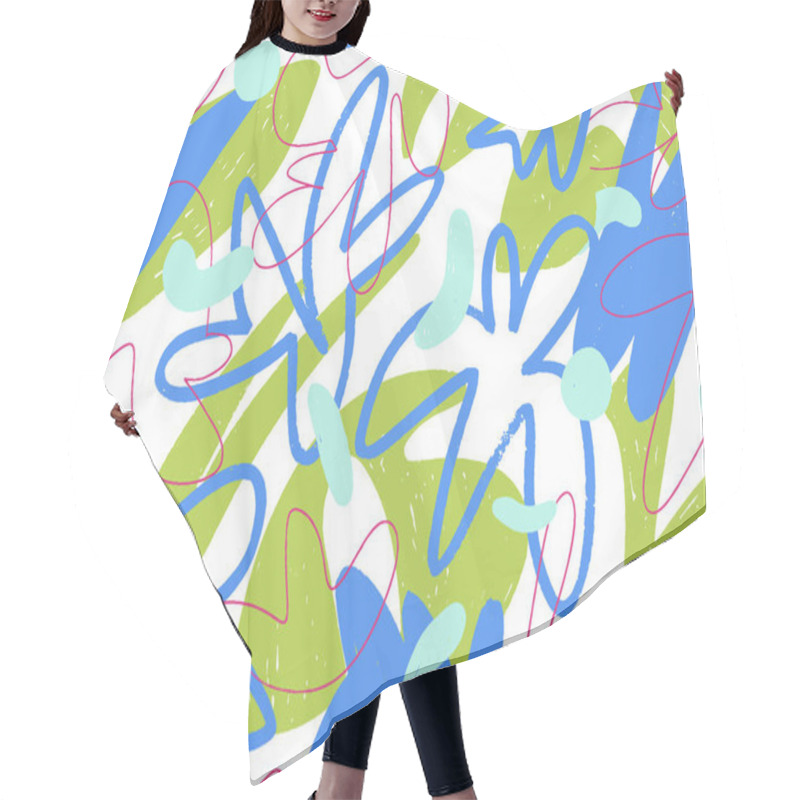 Personality  Geometric Vector Pattern Memphis Style Hair Cutting Cape