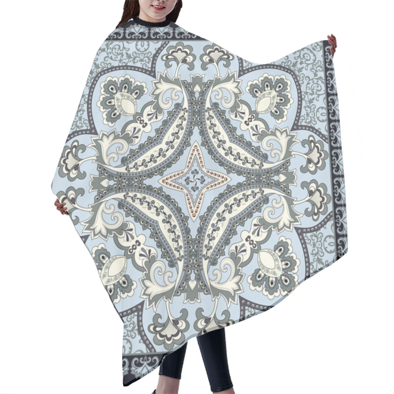 Personality  Bandanna With Gray  Turquoise  Paisley  Hair Cutting Cape