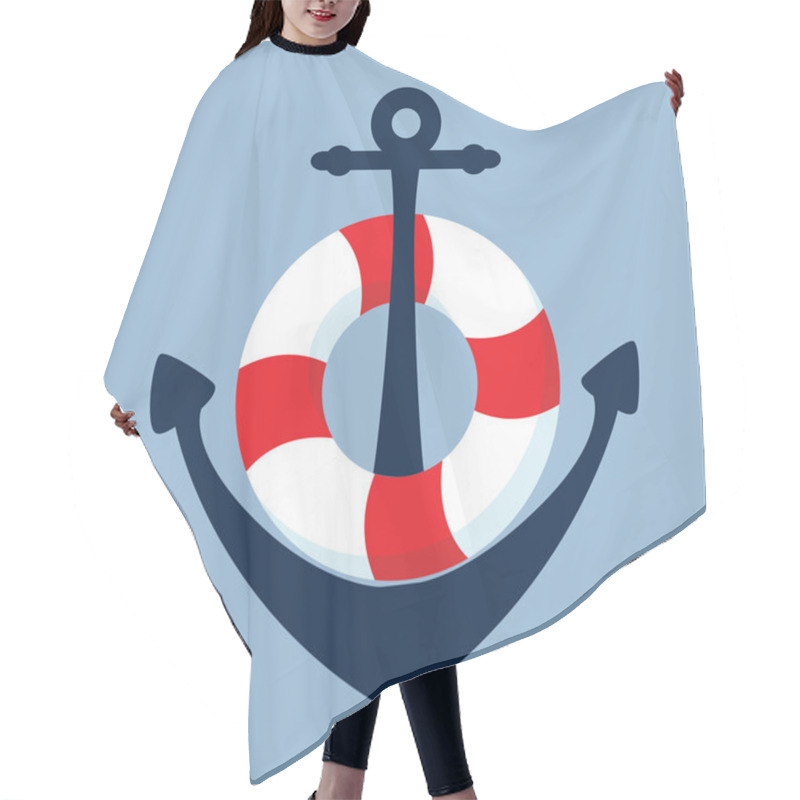 Personality  Anchor And Lifebelt - Fla Hair Cutting Cape